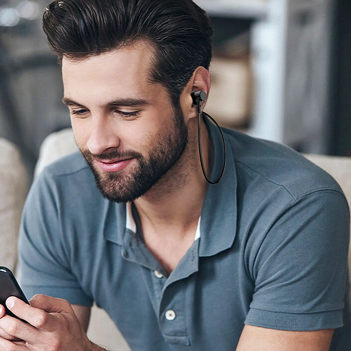 Avis Écouteurs intra-auriculaires Bluetooth Magnétiques Télécommande et Micro Noir