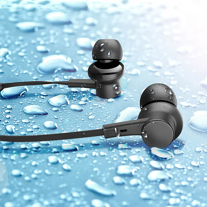 Écouteurs intra-auriculaires Bluetooth Magnétiques Télécommande et Micro Noir pas cher