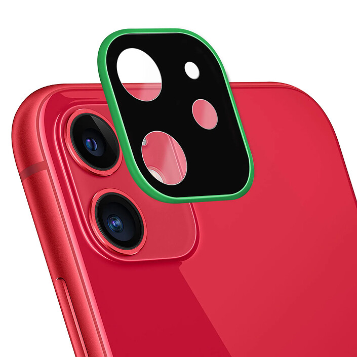 Avizar Protège Caméra Apple iPhone 11 Vitre Protection Verre Trempé 9H Anti-trace vert
