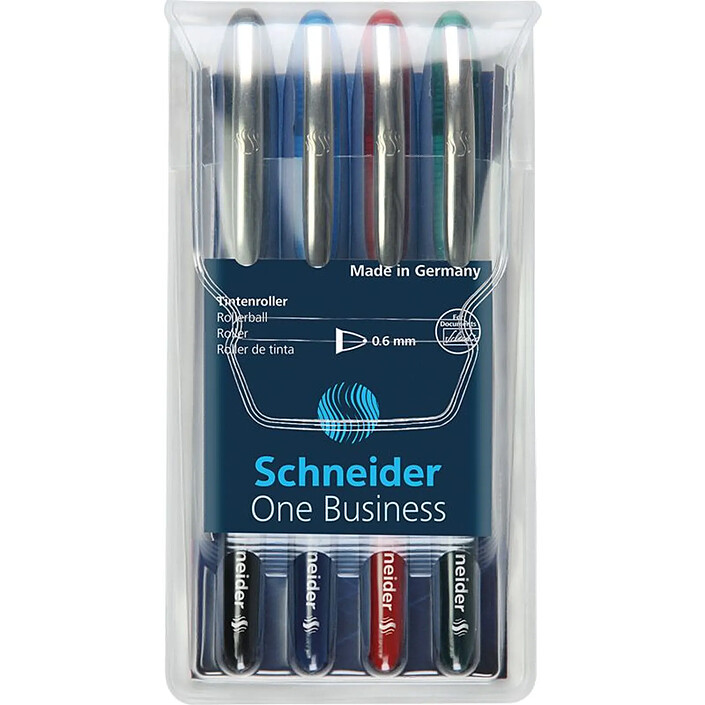 SCHNEIDER Roller à encre One Business 06 Pochette 4 assorti