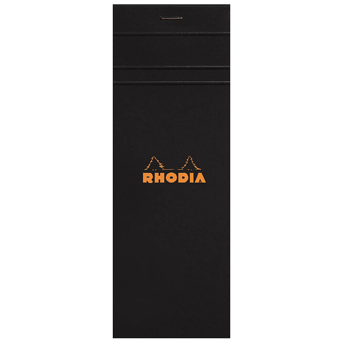 RHODIA bloc noir n°8 7,4x21 80 feuilles agrafées 80g Q.5x5 noir