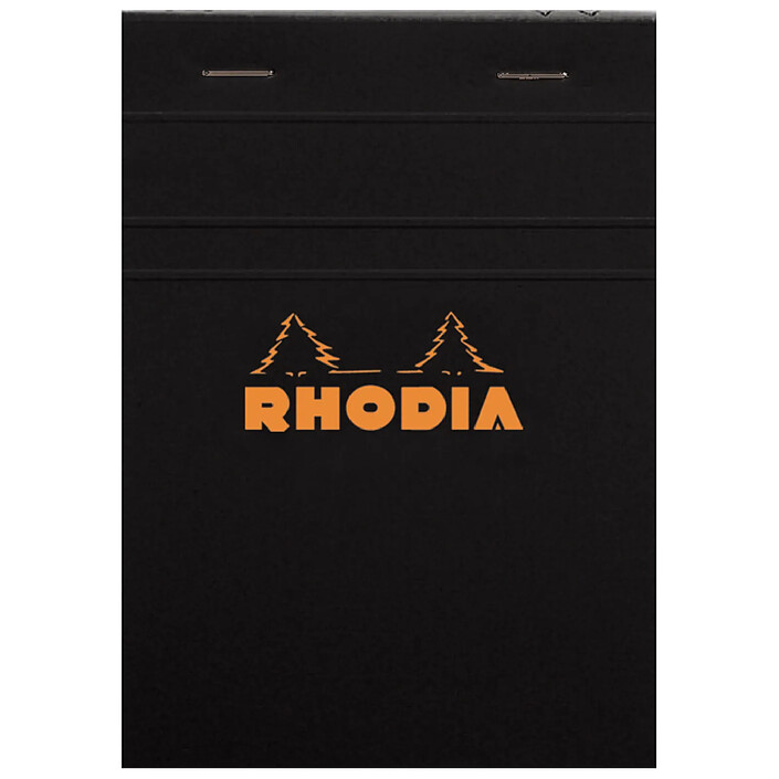RHODIA bloc noir n°13 10,5x14,8cm 80 feuilles agrafées 80g Q.5x5