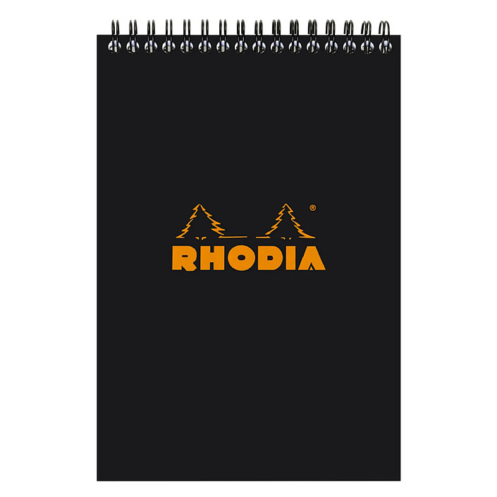 RHODIA bloc reliure intégrale classic noir 14,8x21cm 5x5 80 feuilles microperforées 80g