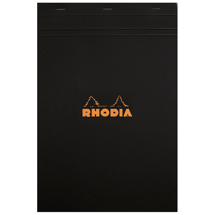 RHODIA Bloc noir n°18 21x29,7cm 80 feuilles agrafées 80g uni