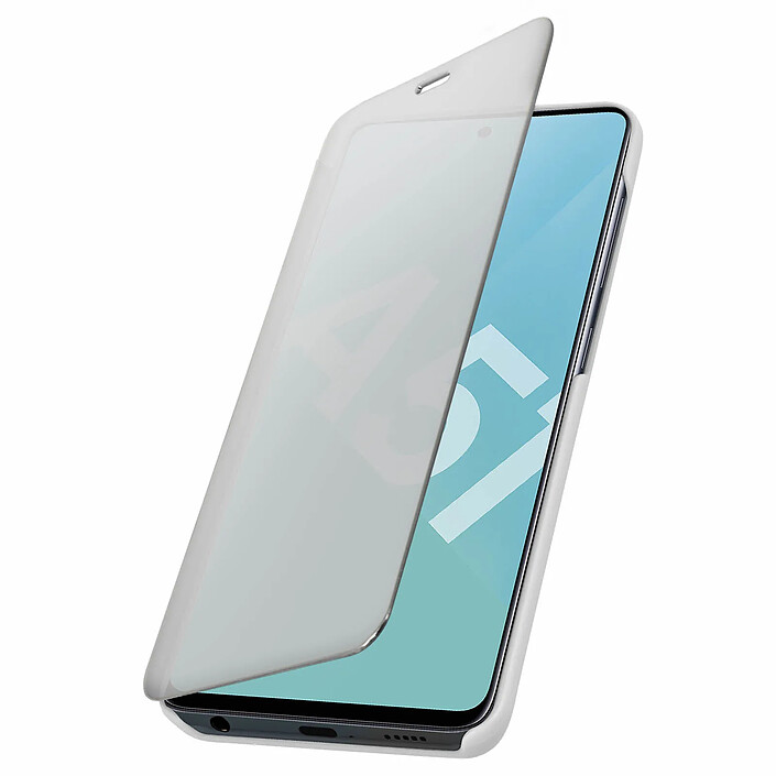 Avizar Housse pour Samsung Galaxy A51 Clapet Effet Miroir Support Vidéo Argent pas cher