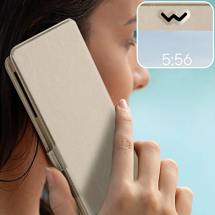 Acheter Avizar Étui pour Smartphone Universel Taille 3XL Fenêtres D'affichage et Décrochage Dorée
