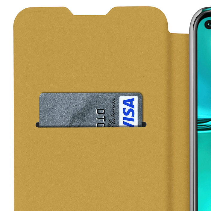 Avizar Housse Huawei P40 Lite Étui Portefeuille Intégral Clapet Porte-carte Or pas cher