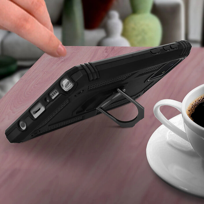 Acheter Avizar Coque pour Samsung Galaxy Note 10 Lite Antichoc Bi-matière Bague Support Vidéo Noir