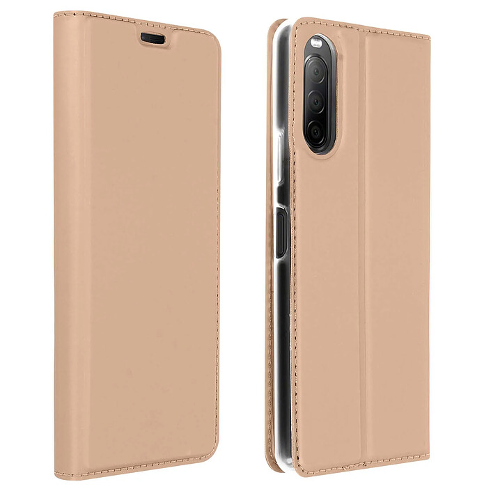 Avizar Housse pour Sony Xperia 10 II Étui Folio Porte-carte Support Vidéo Rose champagne