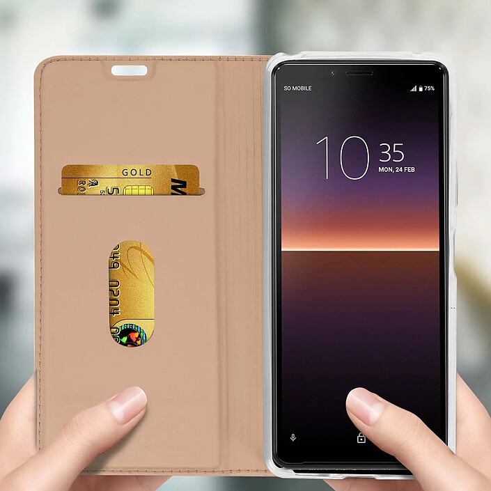 Acheter Avizar Housse pour Sony Xperia 10 II Étui Folio Porte-carte Support Vidéo Rose champagne