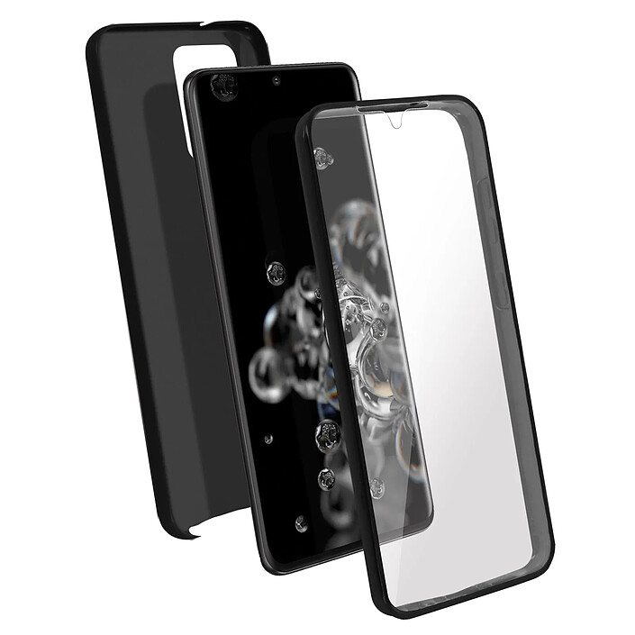Avizar Coque Samsung Galaxy S20 Ultra Arrière Rigide et Avant Souple Compatible Qi Noir