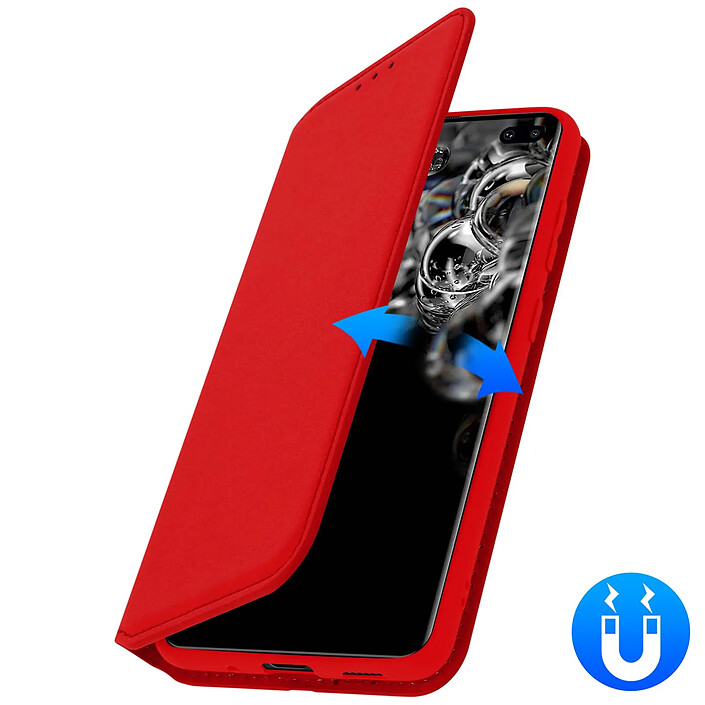 Avizar Etui Portefeuille pour Samsung Galaxy S20 Ultra Clapet Magnétique avec Support Rouge pas cher
