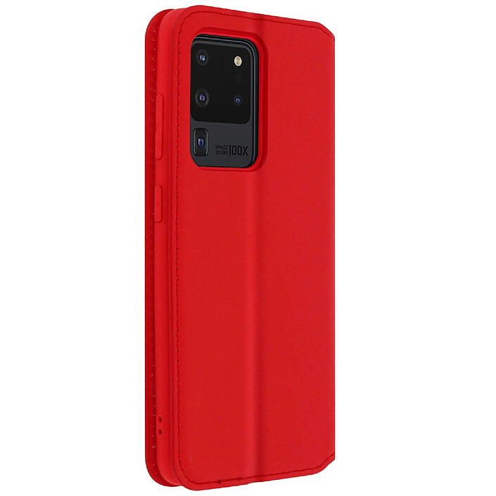 Avizar Etui Portefeuille pour Samsung Galaxy S20 Ultra Clapet Magnétique avec Support Rouge