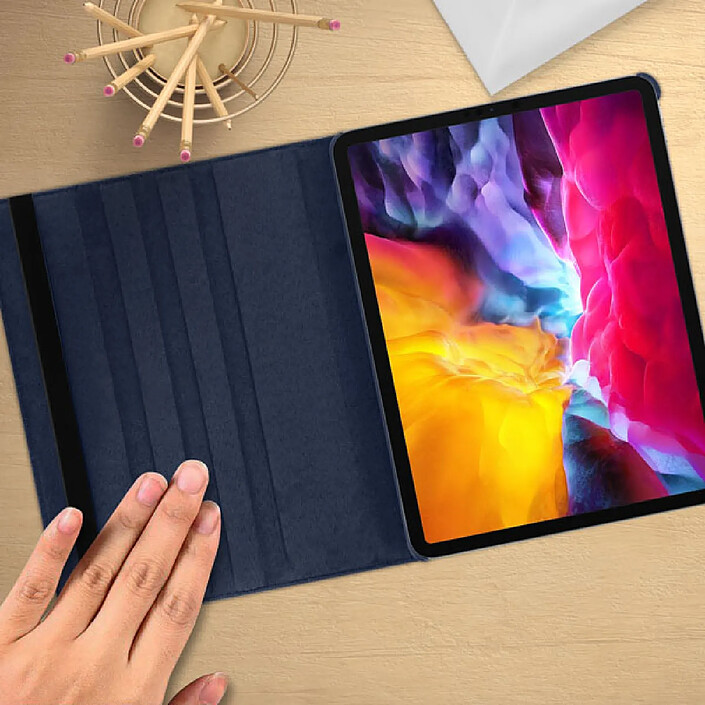Avizar Étui Intégrale pour iPad 11 Pro 2020 avec Support Orientation 360° Bleu nuit pas cher