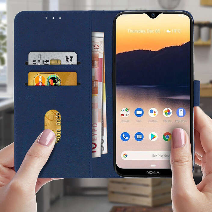 Avis Avizar Étui pour Nokia 2.3 Clapet Portefeuille Fonction Support Vidéo Bleu Nuit