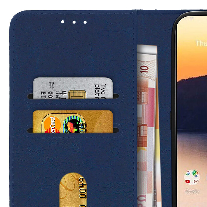 Avizar Étui pour Nokia 2.3 Clapet Portefeuille Fonction Support Vidéo Bleu Nuit pas cher