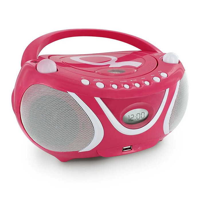 No Name 477148 - Lecteur CD MP3 enfant avec port USB - rose et blanc
