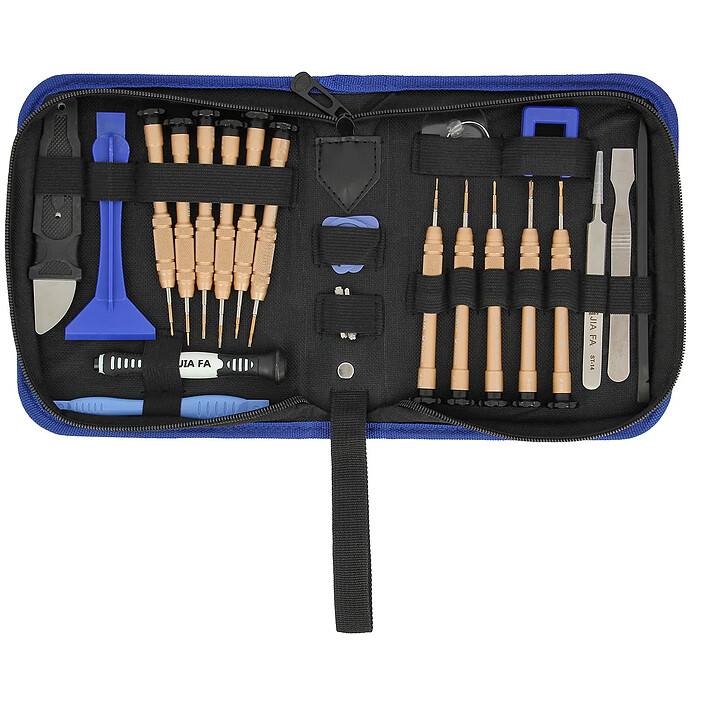 Avizar Kit d'outils complet Réparation Démontage Smartphone/tablette set 24 pièces Noir