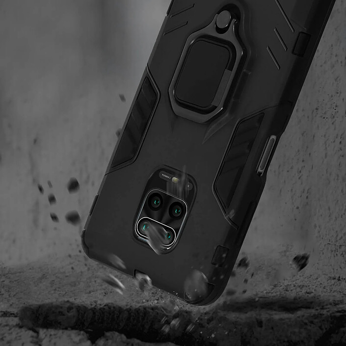 Avizar Coque pour Xiaomi Redmi Note 9 Pro Max/9 Pro/9S Antichoc Hybride Bague Support Noir pas cher
