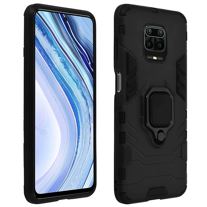 Avizar Coque pour Xiaomi Redmi Note 9 Pro Max/9 Pro/9S Antichoc Hybride Bague Support Noir