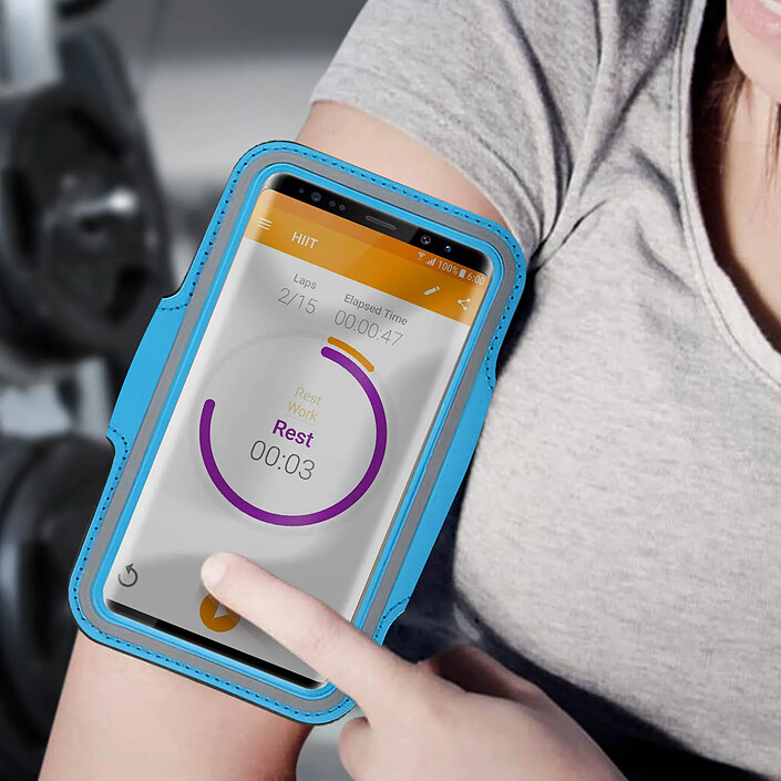 Acheter Avizar Brassard sport pour Smartphone Étui Anti-pluie Fenêtre Tactile turquoise Bleu