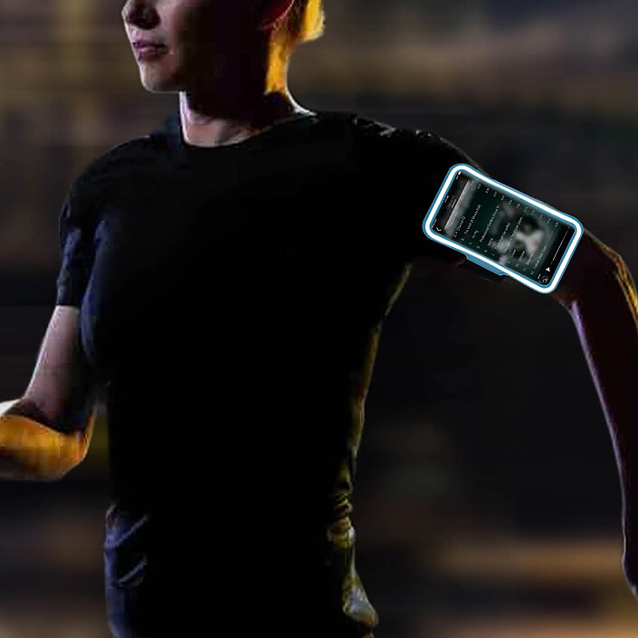 Avizar Brassard sport pour Smartphone Étui Anti-pluie Fenêtre Tactile turquoise Bleu pas cher