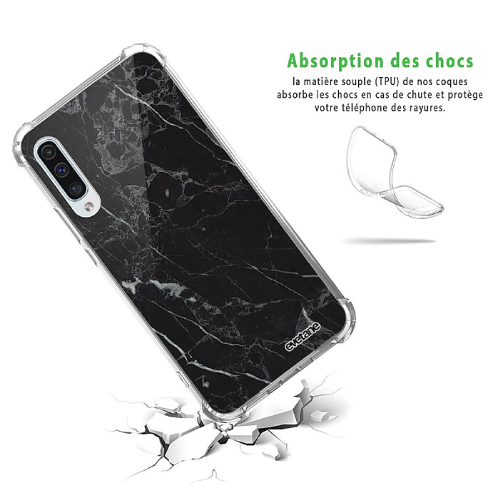 Avis Evetane Coque Samsung Galaxy A50 anti-choc souple angles renforcés transparente Motif Marbre noir