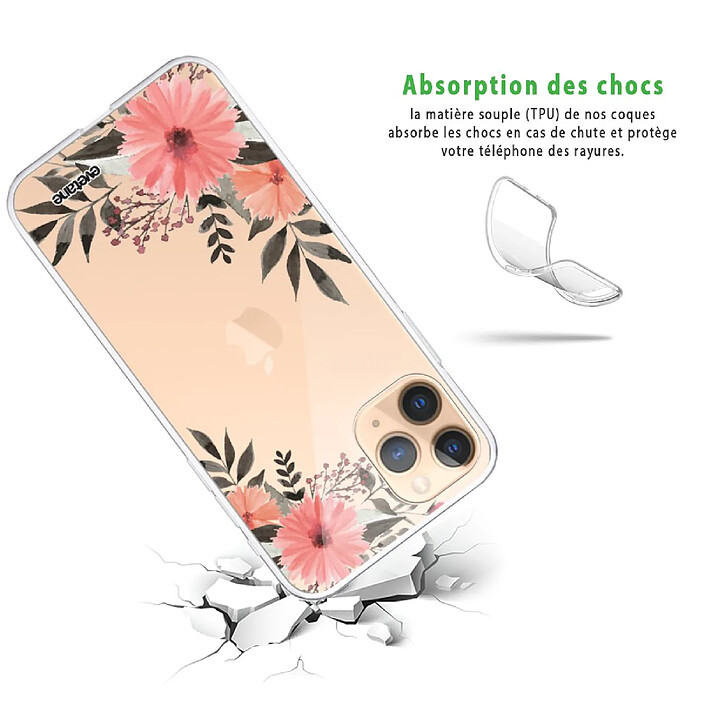 Avis Evetane Coque iPhone 11 Pro Max 360 intégrale transparente Motif Fleurs roses Tendance .