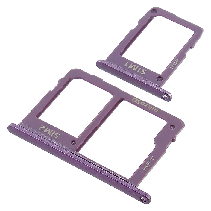 Avizar Tiroir Carte SIM pour Samsung Galaxy J6 support 2x carte nano SIM + microSD Violet