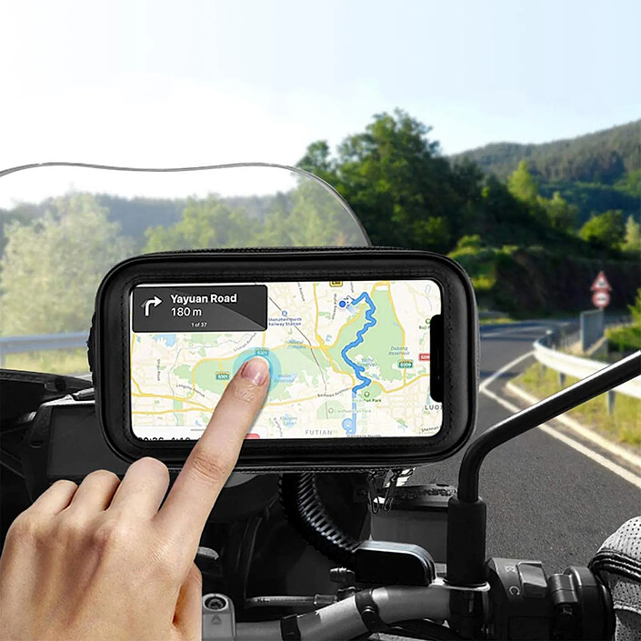 Avizar Support Moto / Scooter Smartphone Fixation Rétroviseur Housse Imperméable pas cher