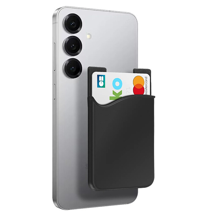 Avizar Porte-carte Smartphone et tablette Rangement pour carte Silicone adhésif Noir