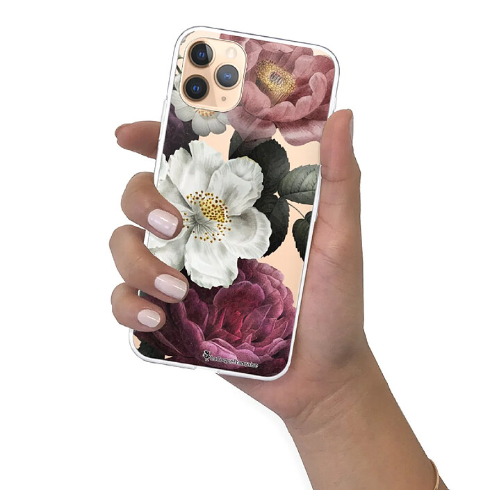 LaCoqueFrançaise Coque iPhone 11 Pro Max 360 intégrale transparente Motif Fleurs roses Tendance . pas cher