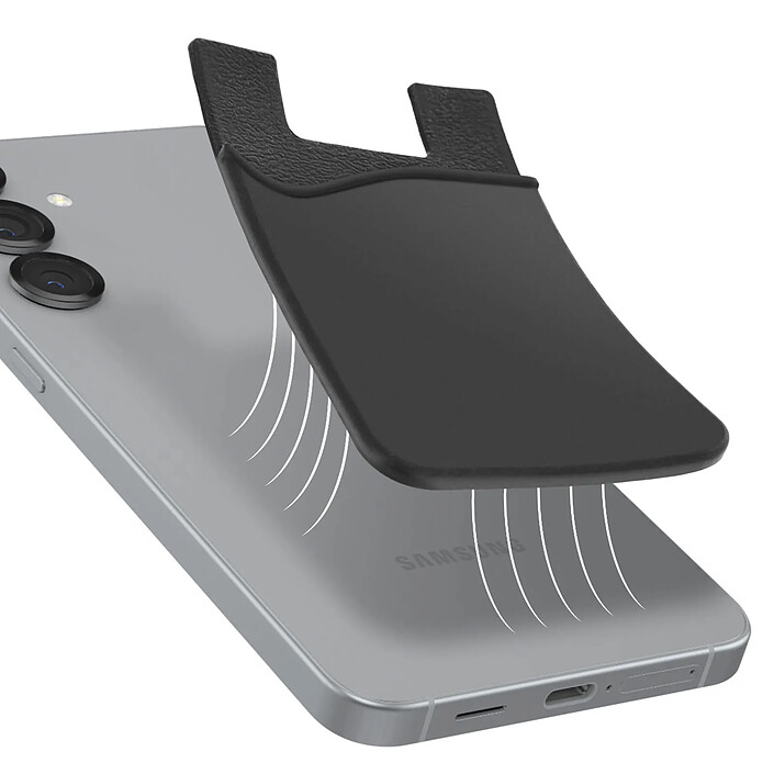 Avis Avizar Porte-carte Smartphone et tablette Rangement pour carte Silicone adhésif Noir