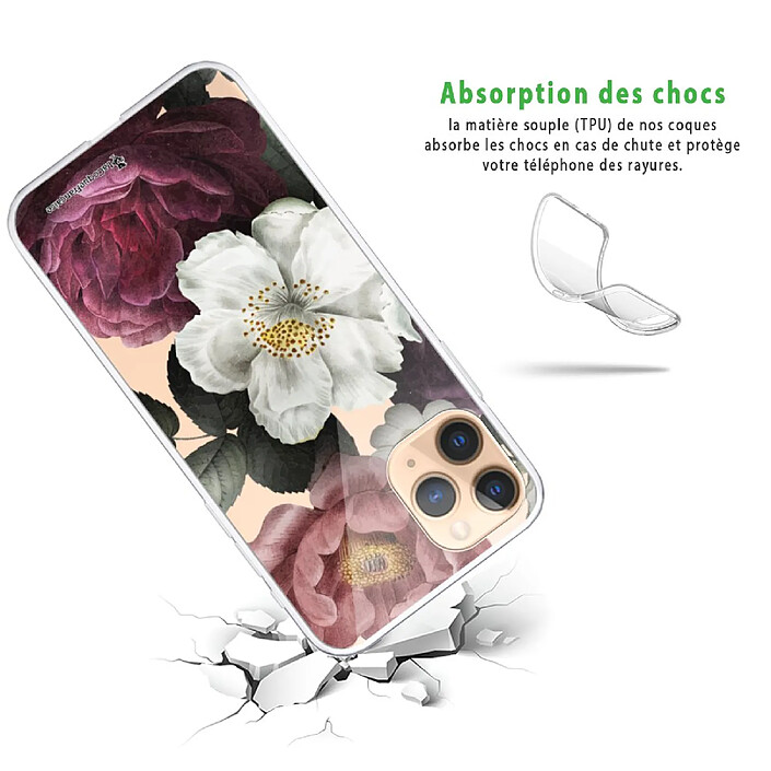 Avis LaCoqueFrançaise Coque iPhone 11 Pro Max 360 intégrale transparente Motif Fleurs roses Tendance .