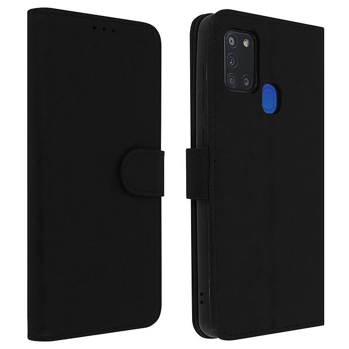 Avizar Étui Samsung Galaxy A21s Housse Intégrale Porte-carte Fonction Support Noir