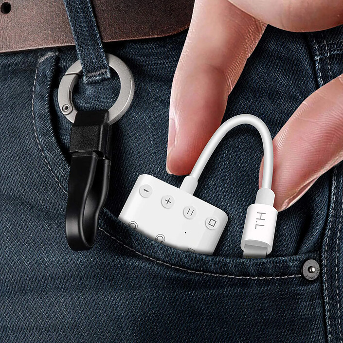 Avizar Adaptateur Lightning vers Lightning, USB-C et Double Jack 3.5mm 12 cm pas cher