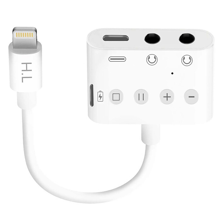 Avizar Adaptateur Lightning vers Lightning, USB-C et Double Jack 3.5mm 12 cm