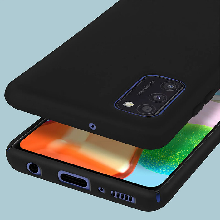 Avizar Coque Soft-Touch pour Galaxy A41 en Silicone Semi-rigide Antidérapant Noir pas cher