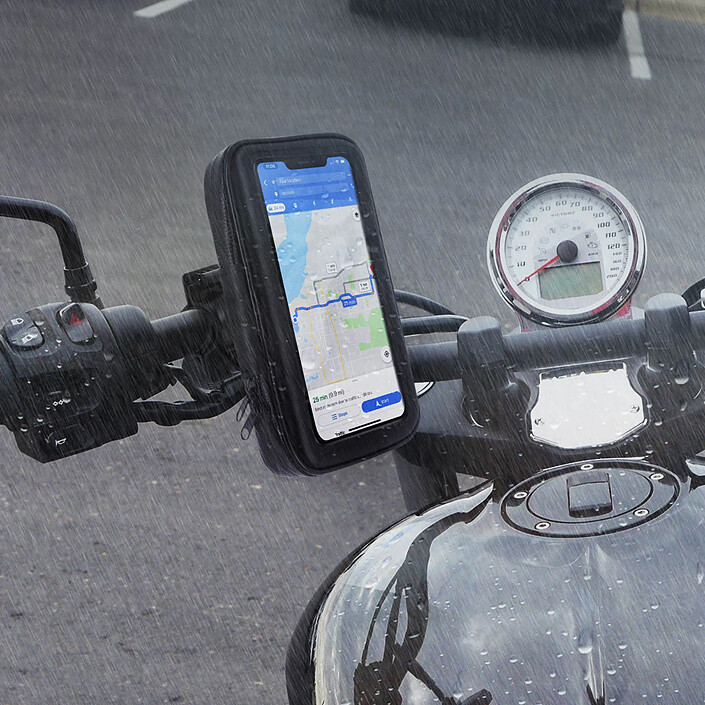 Avis Avizar Support Vélo et Moto Smartphone Fixation guidon Housse étanche zippée Noir