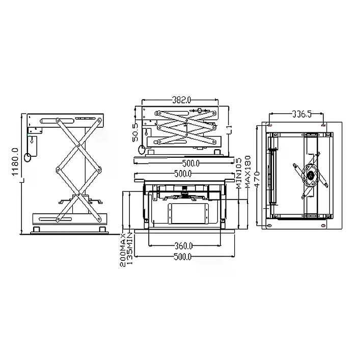 Support plafond vidéoprojecteur