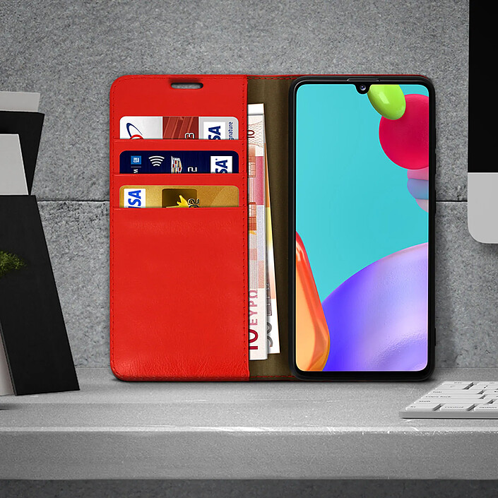 Avis Avizar Étui pour Samsung Galaxy A41 Folio Cuir Véritable Porte cartes Support Vidéo Rouge