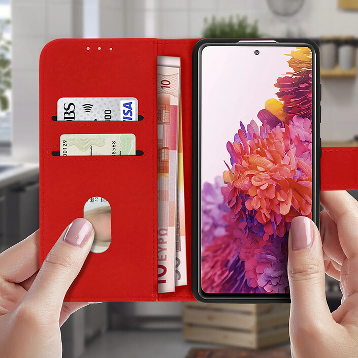 Avis Avizar Étui Samsung Galaxy S20 FE Housse Intégrale Porte-carte Fonction Support rouge