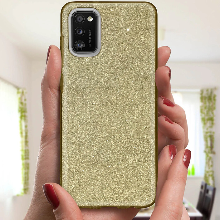 Acheter Avizar Coque pour Samsung Galaxy A41 Paillette Amovible Silicone Semi-rigide or