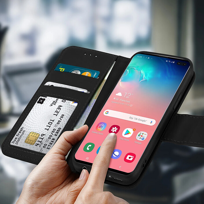 Avis Avizar Housse pour Samsung Galaxy S10 Plus Cuir Porte-carte Fonction Support Premium