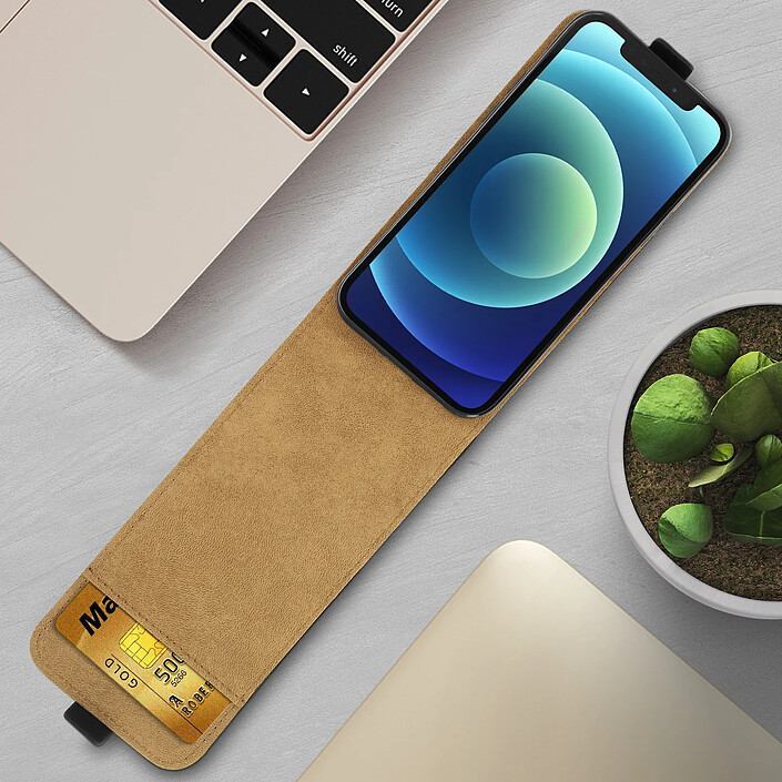 Acheter Avizar Étui Apple iPhone 12 / 12 Pro Clapet Vertical Protection Porte-carte Noir