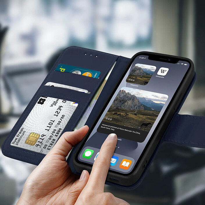 Avis Avizar Étui Portefeuille pour iPhone 12 Mini en Cuir Premium avec Fonction Stand