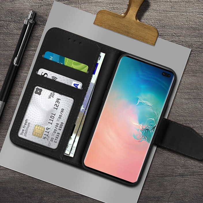 Avizar Housse pour Samsung Galaxy S10 Plus Cuir Porte-carte Fonction Support Premium pas cher