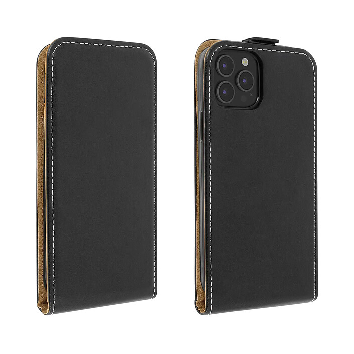 Avizar Étui Apple iPhone 12 Pro Max Clapet Vertical Protection Porte-carte Noir