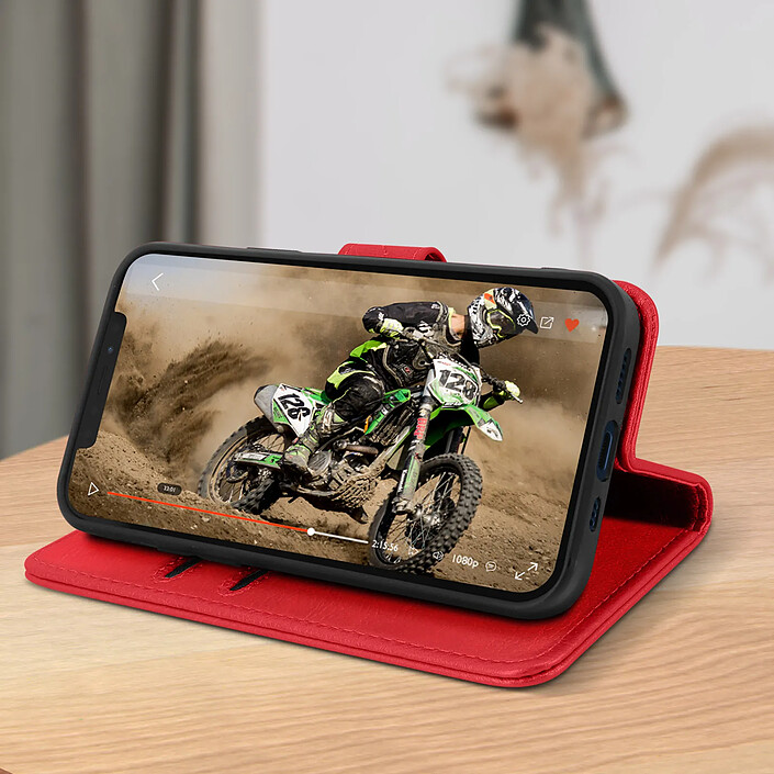 Acheter Avizar Étui Apple iPhone 12 / 12 Pro Protection avec Porte-carte Fonction Support rouge