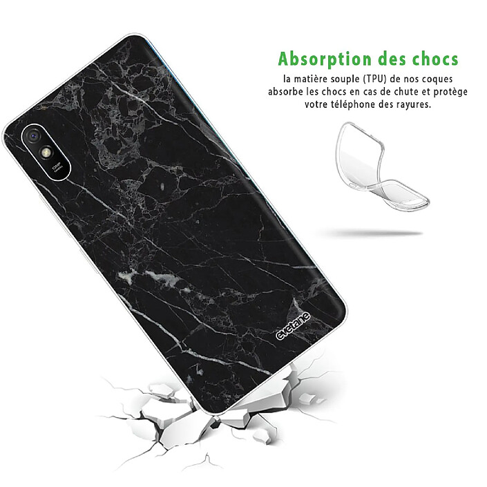 Avis Evetane Coque Xiaomi Redmi 9A 360 intégrale transparente Motif Marbre noir Tendance .